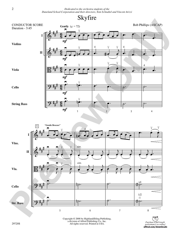 Skyfire – String Orchestra Conductor Score & Parts (Digital Download)