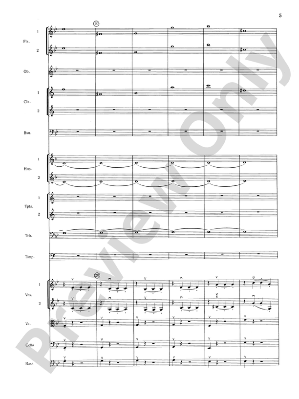 Mozart's Symphony No. 25 in G Minor, 1st & 2nd Movements – Full Orchestra Conductor Score & Parts (Digital Download)