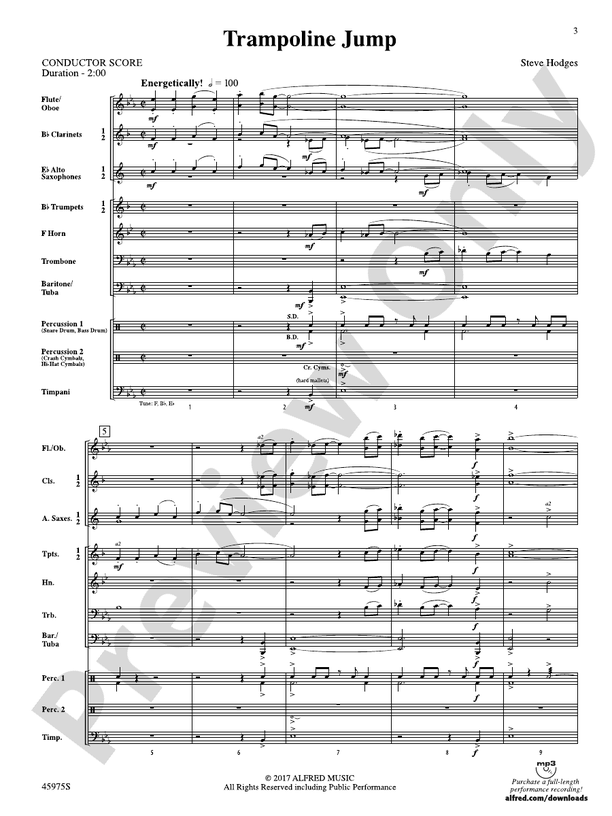 Trampoline Jump - Concert Band Conductor Score & Parts (Digital Download)