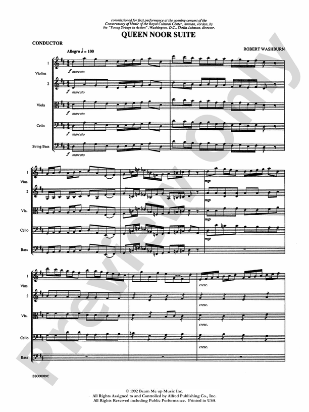 Queen Noor Suite – String Orchestra Conductor Score & Parts (Digital Download)