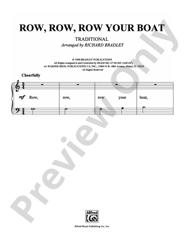 Row, Row, Row Your Boat - Arr. Richard Bradley - Easy Piano (Digital Download)