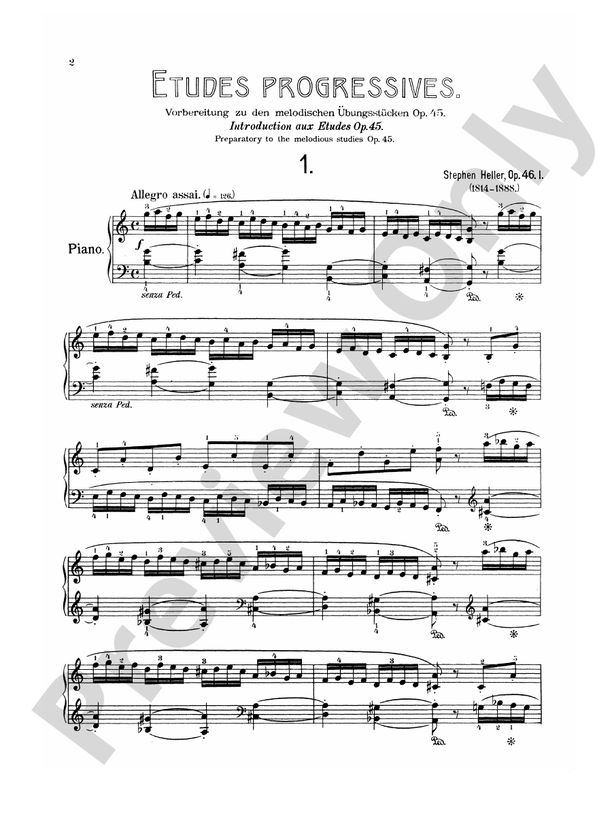 Heller - Studies, Op. 46 - Piano Solo (Digital Download)