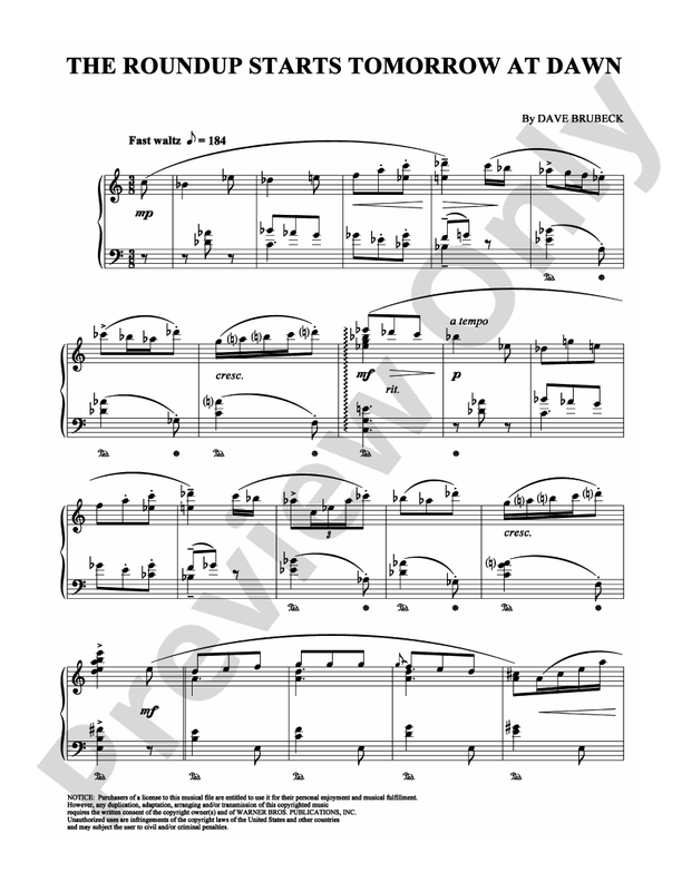 The Roundup Starts Tomorrow at Dawn - Piano (Digital Download)