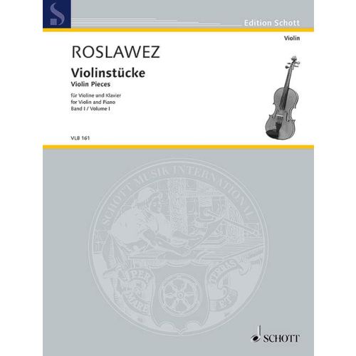 Roslawez - Violin Pieces Volume 1 - Violin/Piano Accompaniment Schott VLB161
