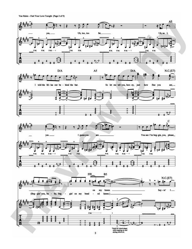 Feel Your Love Tonight - Guitar TAB (Digital Download)