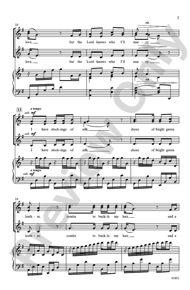 I Know Where I'm Going – SSA Choral Octavo - Digital Sheet Music Download (Digital Download)