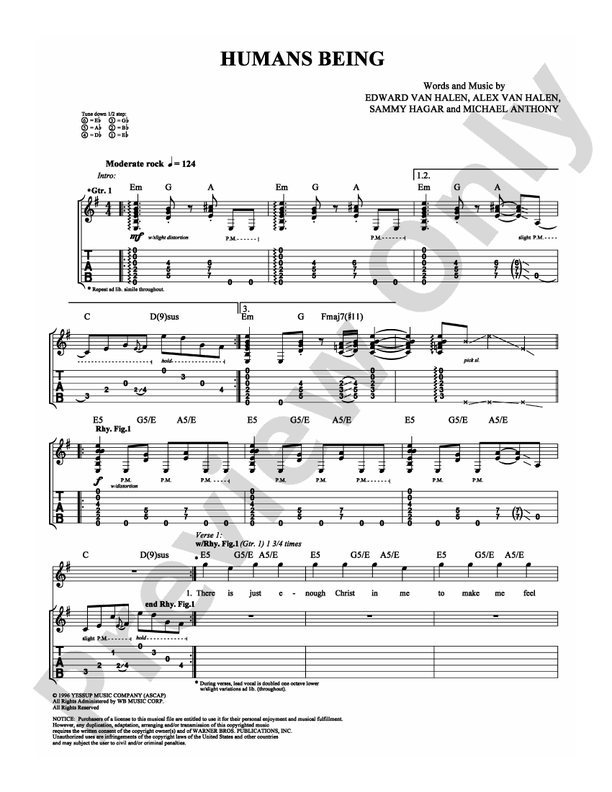 Humans Being - Guitar TAB (Digital Download)