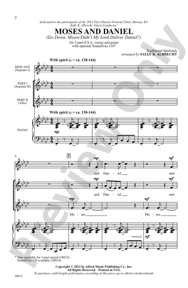 Moses and Daniel – 2-Part / SSA Choral Octavo (Digital Download)