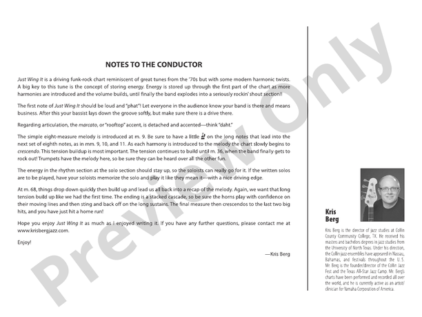 Just Wing It – Jazz Ensemble Conductor Score & Parts (Digital Download)