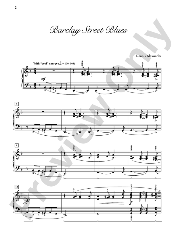 Barclay Street Blues  - Piano Solo (Digital Download)