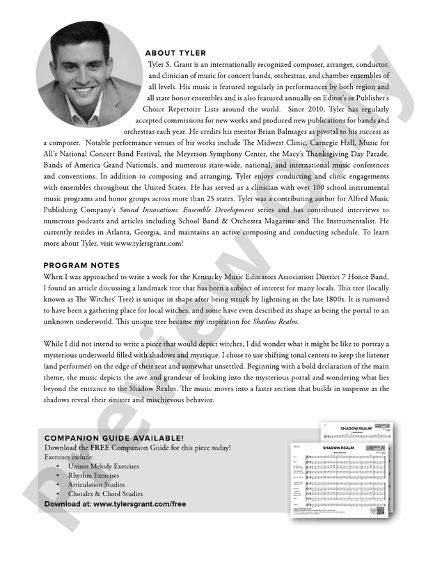 Shadow Realm - Concert Band Conductor Score & Parts(Digital Download)