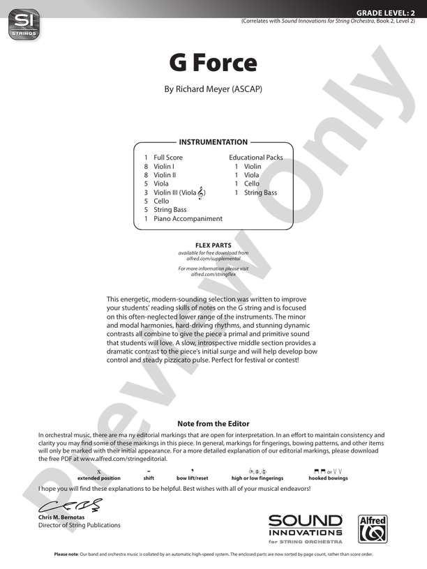 G Force - String Orchestra Conductor Score & Parts (Digital Download)