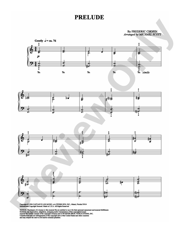Chopin - Prelude - Easy Piano (Digital Download)