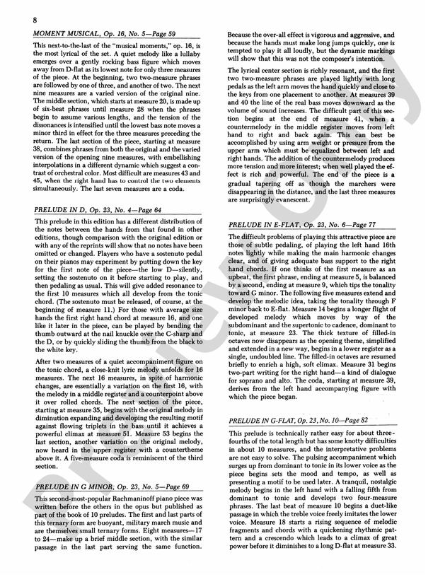 Rachmaninoff - Selected Works - Piano (Digital Download)