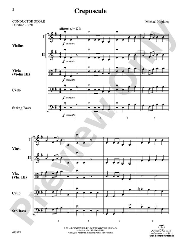 Crepuscule – String Orchestra Conductor Score & Parts (Digital Download)