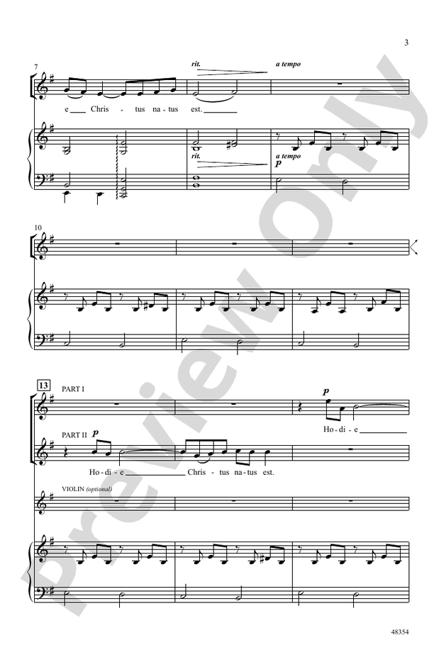 Hodie – 2-Part Choral Octavo (Digital Download)