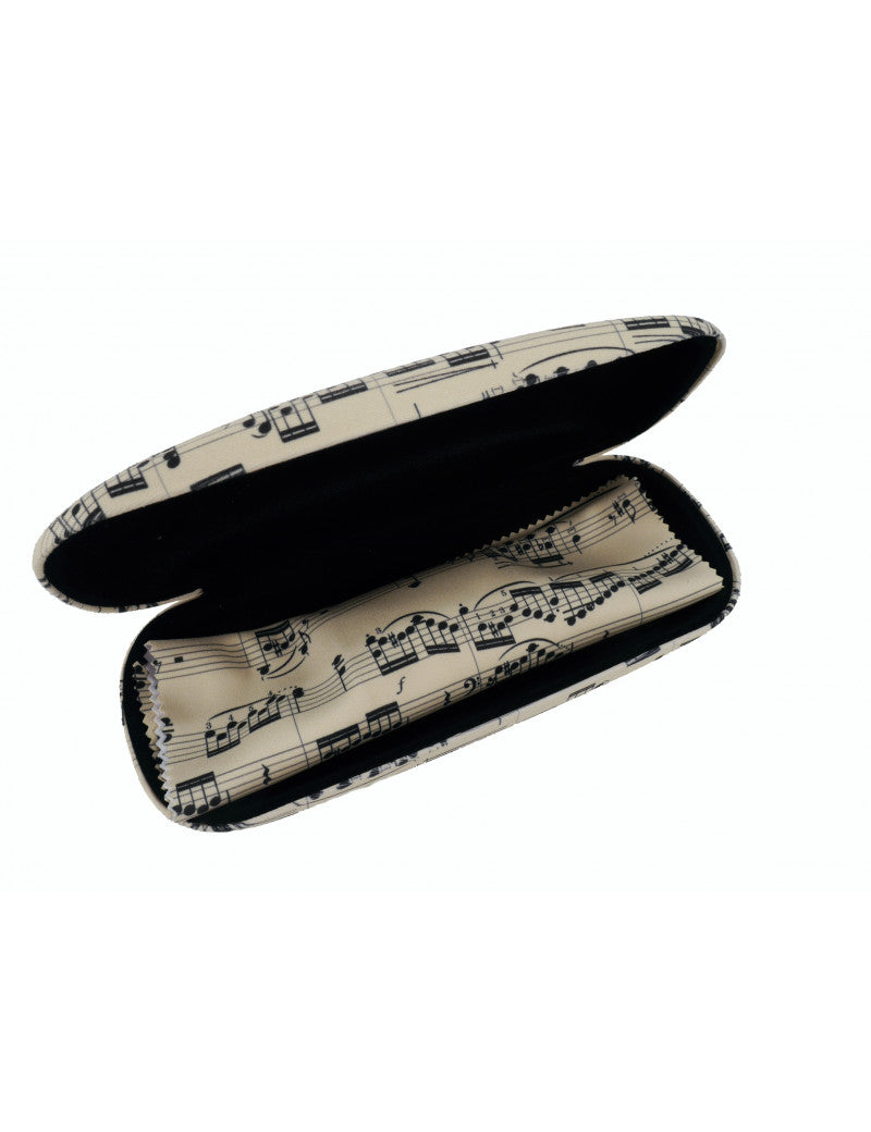 Glasses Case and Cloth Creme with Black Manuscript