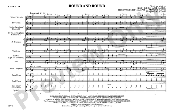 Round and Round – Marching Band Conductor Score & Parts (Digital Download)