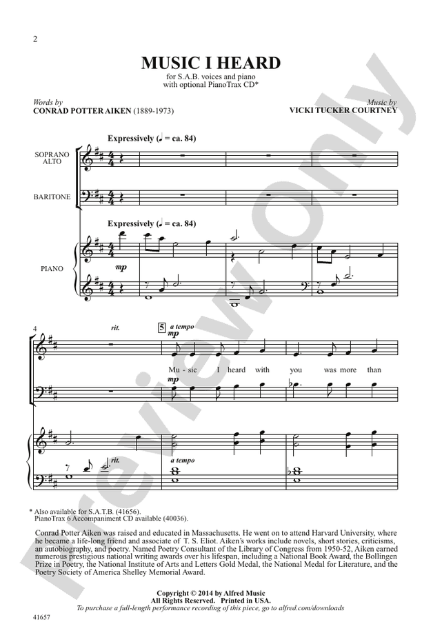 Music I Heard – SAB Choral Octavo (Digital Download)