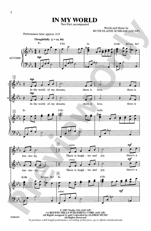 In My World - 2-Part Choral Octavo (Digital Download)