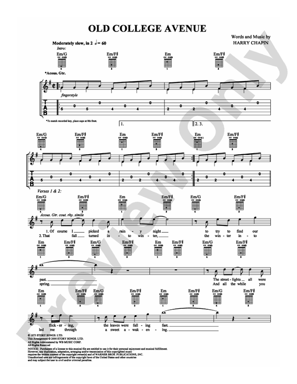 Old College Avenue - Guitar TAB (Digital Download)