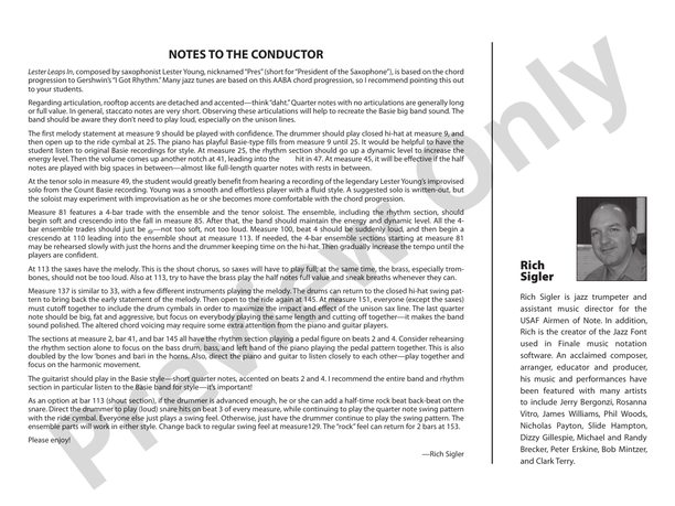 Lester Leaps In - Jazz Ensemble Conductor Score & Parts(Digital Download)