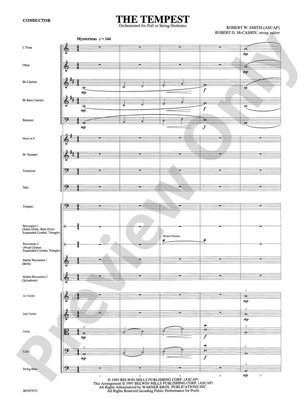 The Tempest – Full Orchestra Conductor Score & Parts (Digital Download)