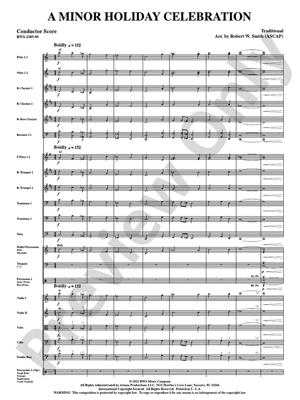 A Minor Holiday Celebration - Full Orchestra Conductor Score & Parts (Digital Download)