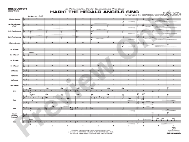 Hark! The Herald Angels Sing - Jazz Ensemble Conductor Score & Parts(Digital Download)