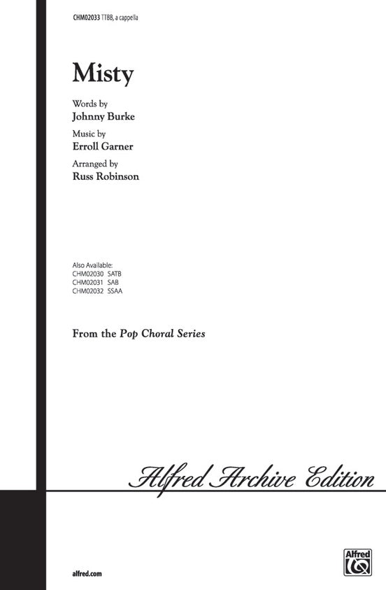 Misty – TTBB, a cappella Choral Octavo (Digital Download)