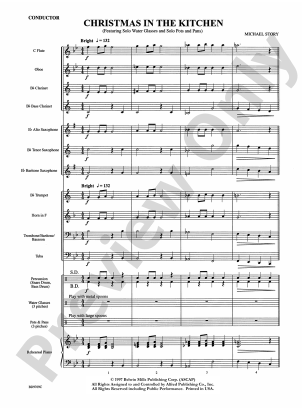 Christmas in the Kitchen - Concert Band Conductor Score & Parts (Digital Download)