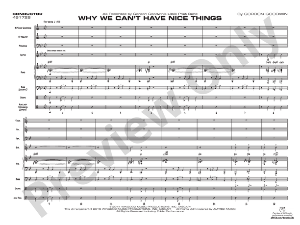 Why We Can't Have Nice Things – Jazz Ensemble Conductor Score & Parts (Digital Download)