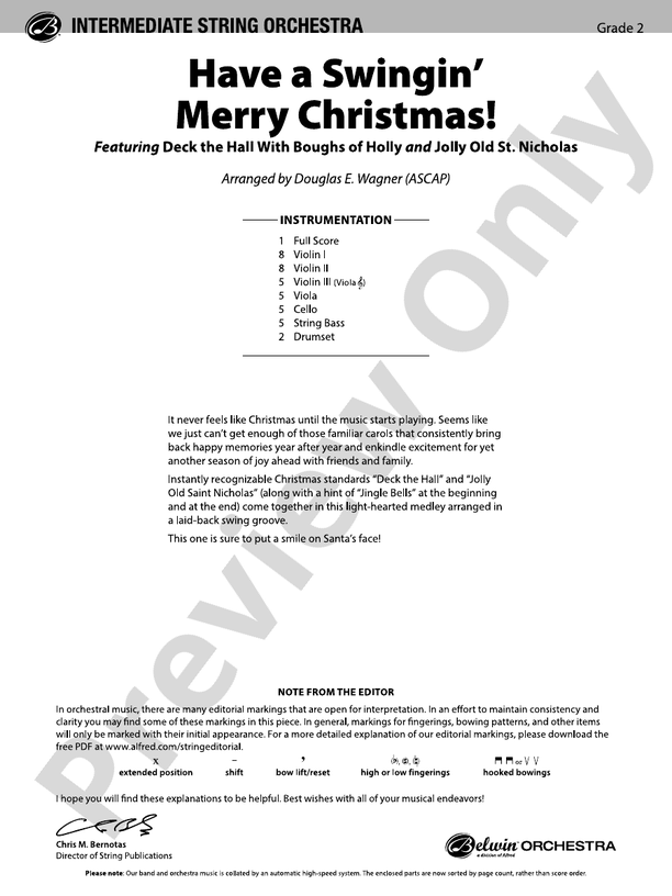 Have a Swingin' Merry Christmas - String Orchestra Conductor Score & Parts (Digital Download)