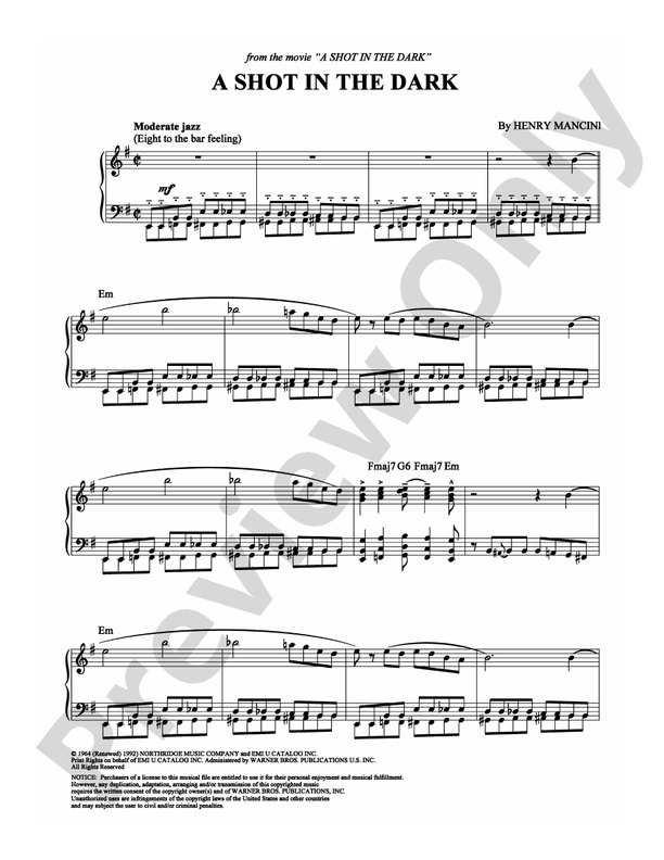 A Shot in the Dark - Piano (Digital Download)