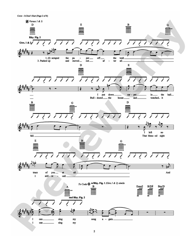 It Don't Hurt - Guitar TAB (Digital Download)