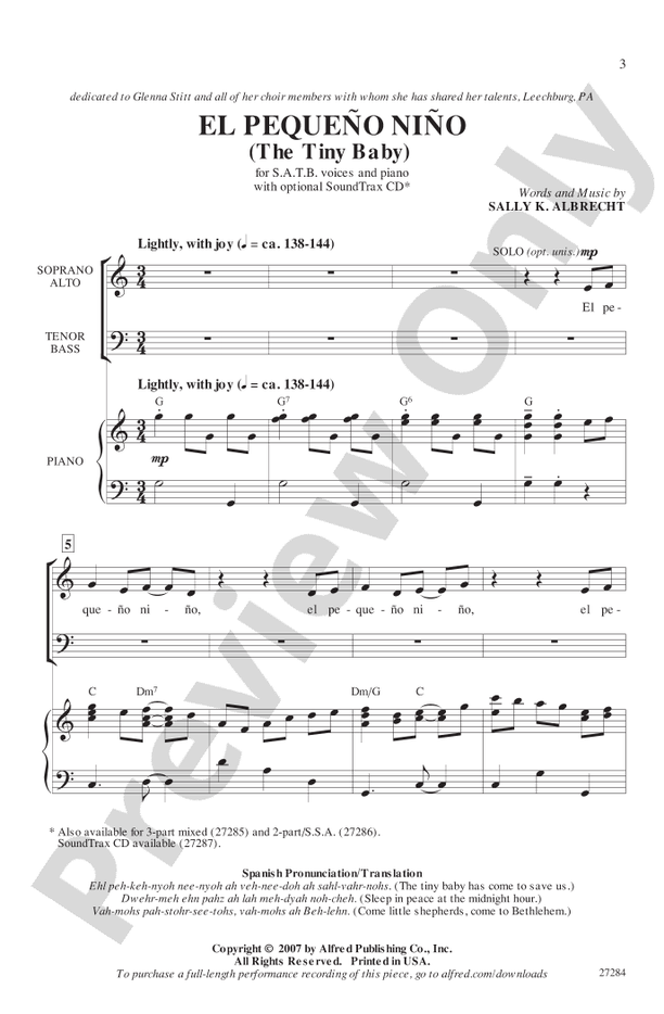 El Pequeño Nino (The Tiny Baby) – SATB Choral Octavo (Digital Download)