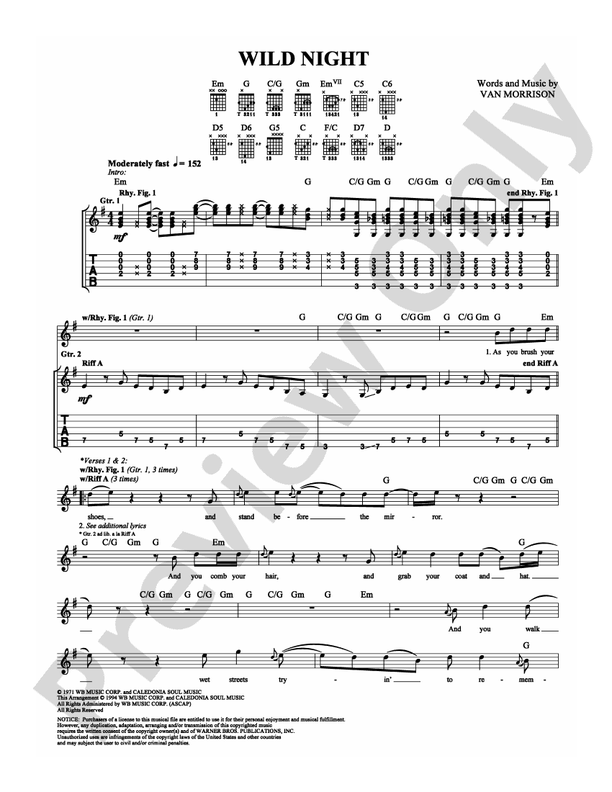 Wild Night - Easy Guitar (Digital Download)