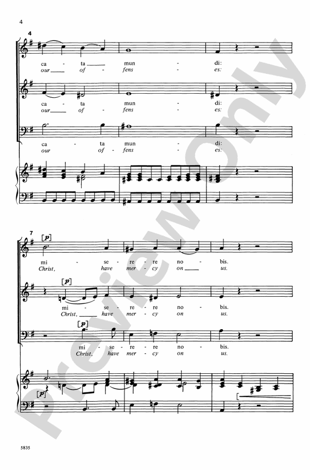 Agnus Dei (from Missa Brevis in G) - SAB Choral Octavo (Digital Download)