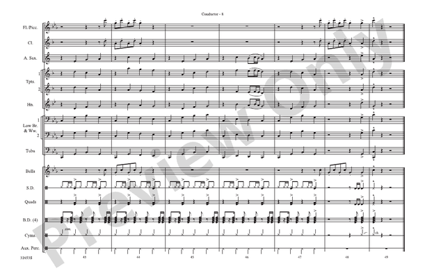 4 Minutes – Marching Band Conductor Score & Parts (Digital Download)