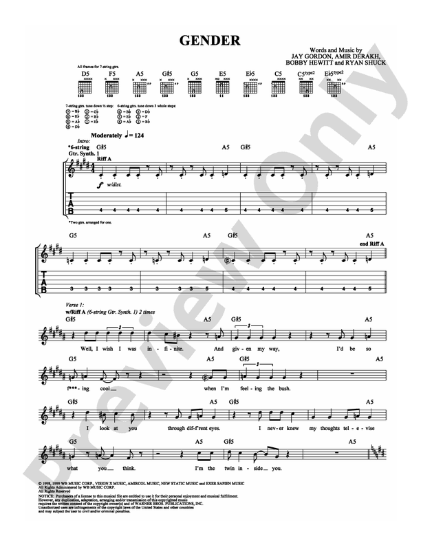 Gender - Guitar TAB (Digital Download)