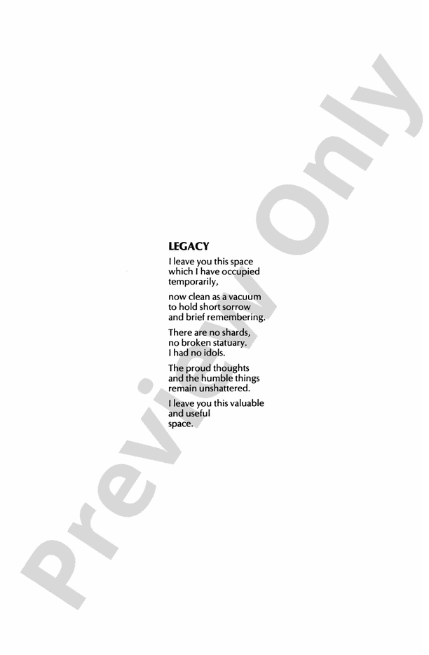 Legacy - SATB Choral Octavo (Digital Download)