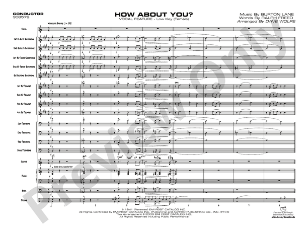 How About You? - Jazz Ensemble Conductor Score & Parts(Digital Download)