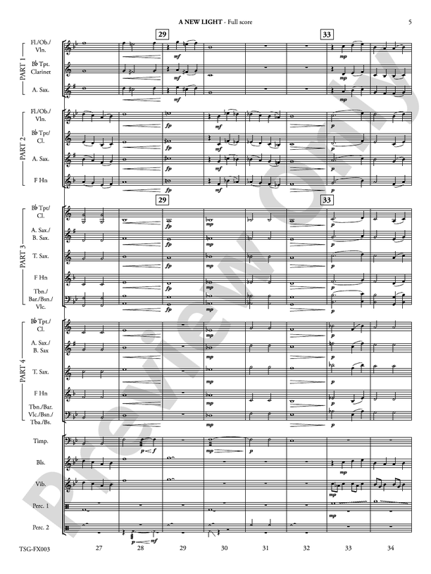 A New Light (Flexible Arrangement) - Concert Band Conductor Score & Parts (Digital Download)