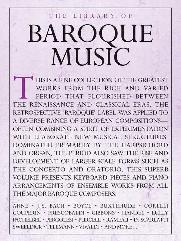 Library Of Baroque Music Piano - AM1006962