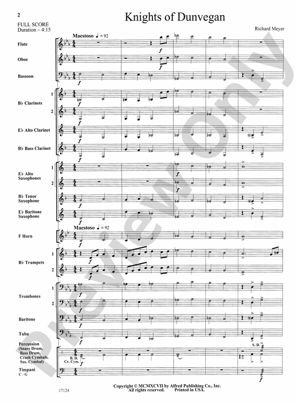 Knights of Dunvegan - Concert Band Conductor Score & Parts (Digital Download)