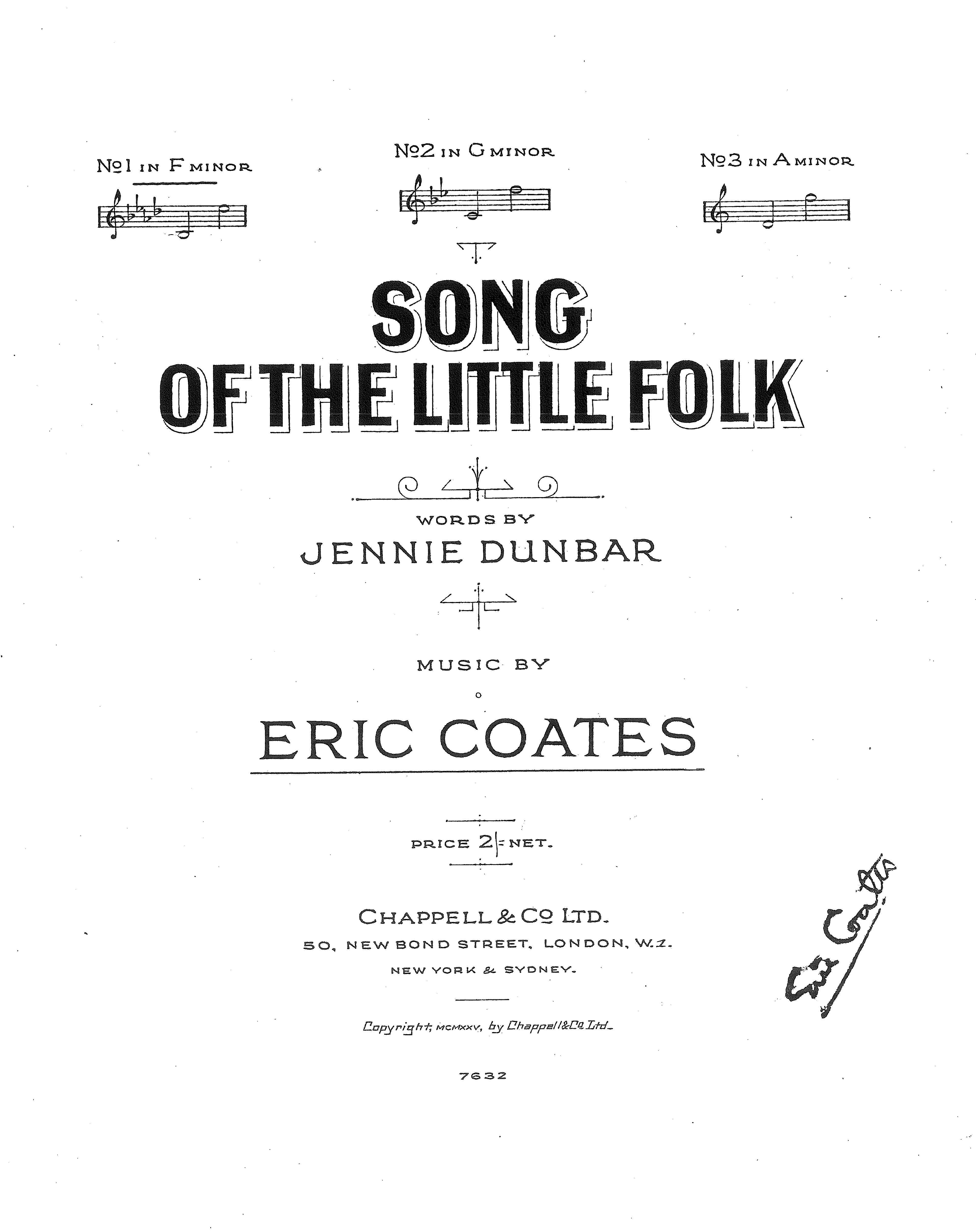 Song Of The Little Folk - F Minor Vocal/Piano (Digital Download)