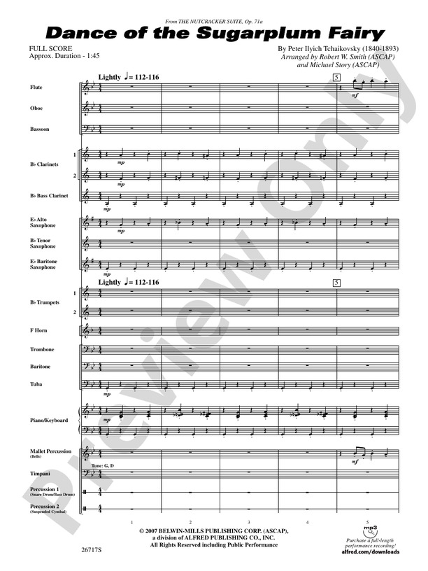Dance of the Sugar Plum Fairy - Concert Band Conductor Score & Parts (Digital Download)
