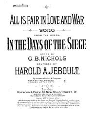 All Is Fair In Love And War - Vocal/Piano (Digital Download)