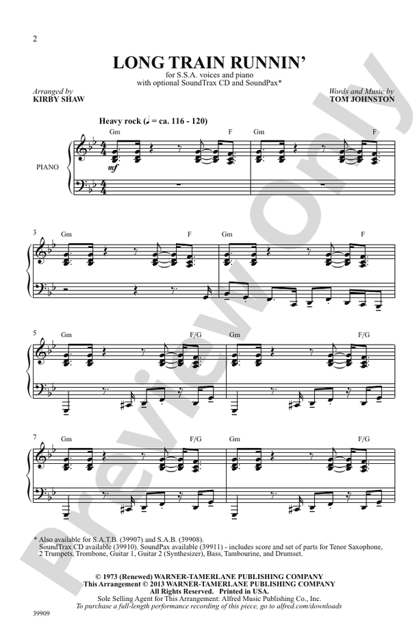 Long Train Runnin' – SSA Choral Octavo (Digital Download)