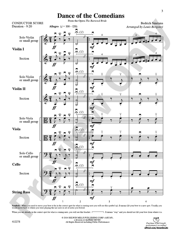 Dance of the Comedians (from the opera The Bartered Bride) – String Orchestra Conductor Score & Parts (Digital Download)